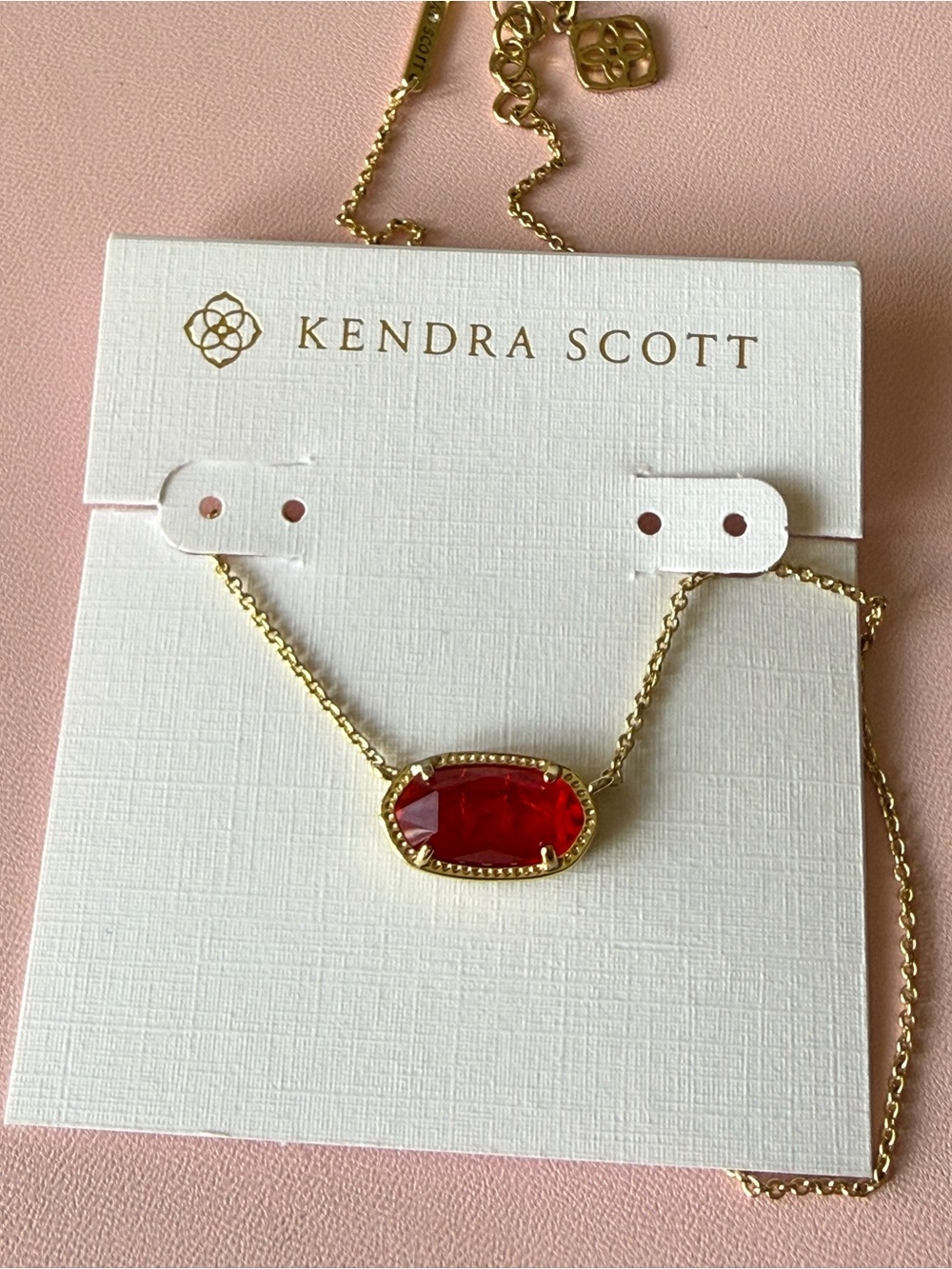 KENDRA SCOTT Red Stone Necklace OS